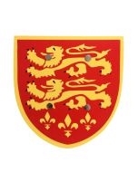Escudo Madera Rojo Leones Amarillos