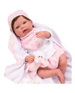 Bebé reborn Aina 45 cm con manta y peluche