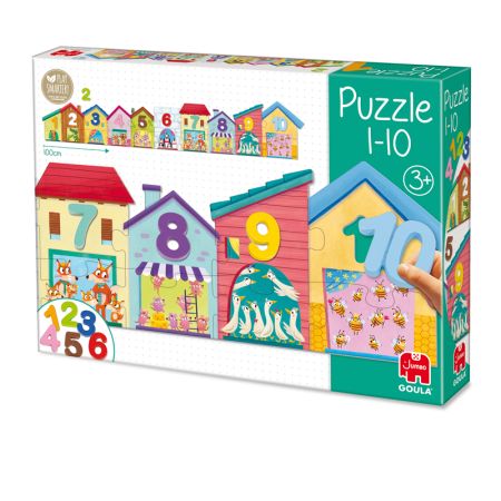 Puzzle de madera casas del 1 al 10