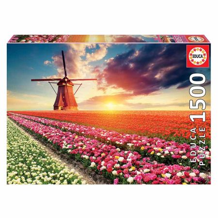Educa puzzle 1500 paisajes de tulipanes