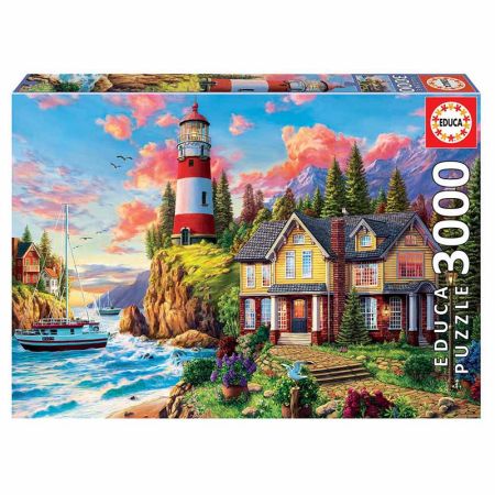 Educa puzzle 3000 faro cerca del océano