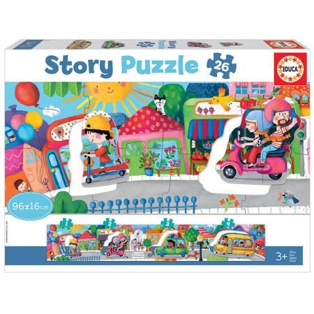 Educa vehículos en ciudad Story puzzle 26 piezas