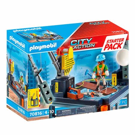Playmobil starter pack construcción con grúa