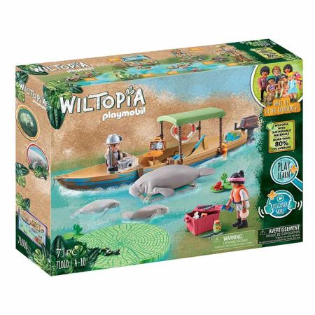 Playmobil Wiltopia viaje en barco a los manatíes