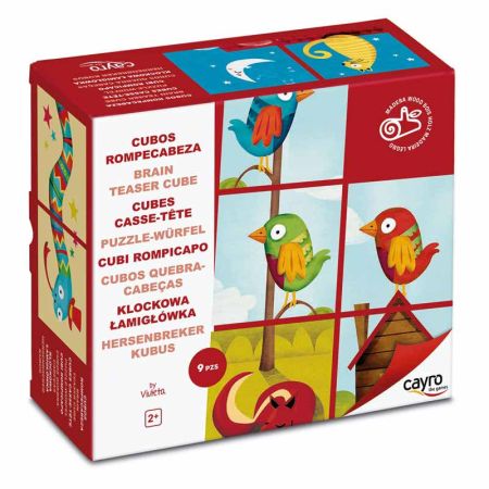 Cubos rompecabezas madera 9 piezas