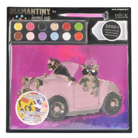 Diamantiny pintar con diamantes descapotable rosa