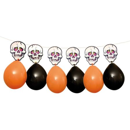 Guirnalda calaveras con 6 globos