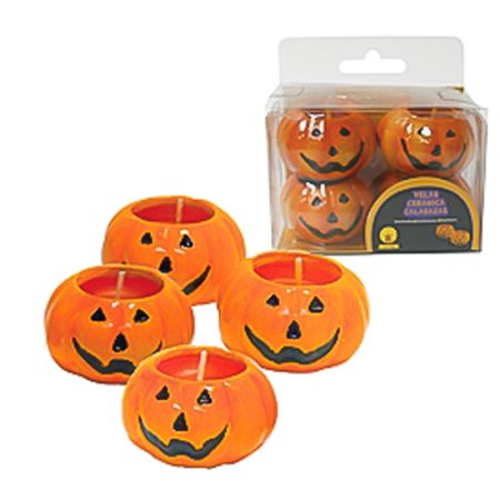 Velas Halloween Calabaza Ceramica